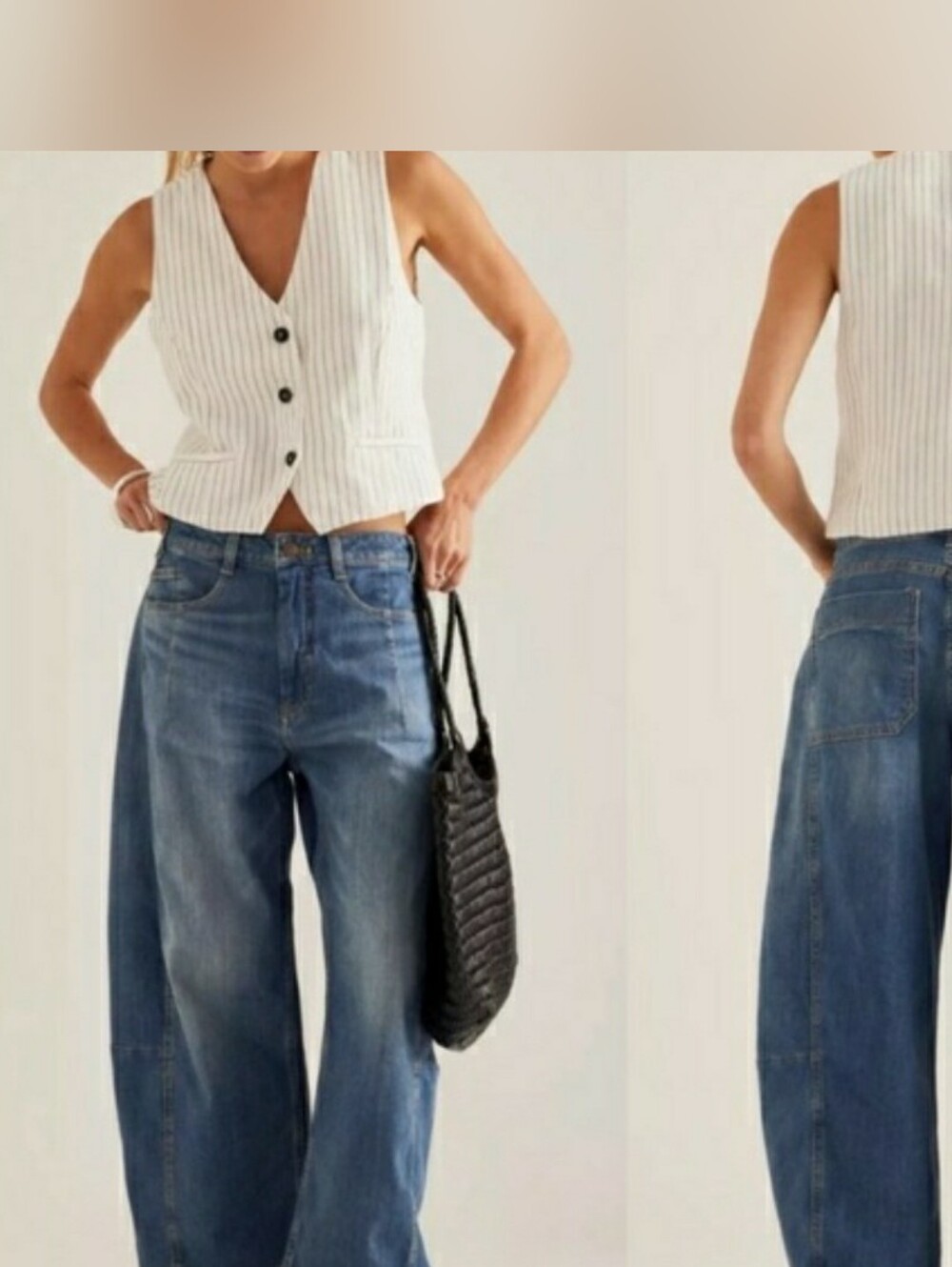 Anthropologie Pilcro Wide-Leg Cropped Barrel Denim Jeans OB2158802 Size 30